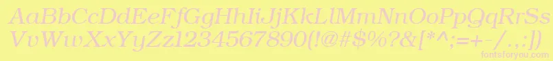 ErBukinistMacItalic Font – Pink Fonts on Yellow Background