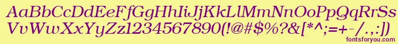 ErBukinistMacItalic Font – Purple Fonts on Yellow Background