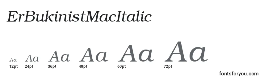 Размеры шрифта ErBukinistMacItalic
