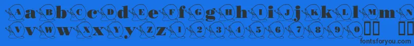 101SnailsPace-fontti – mustat fontit sinisellä taustalla