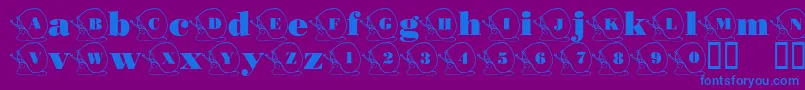 101SnailsPace-Schriftart – Blaue Schriften auf violettem Hintergrund