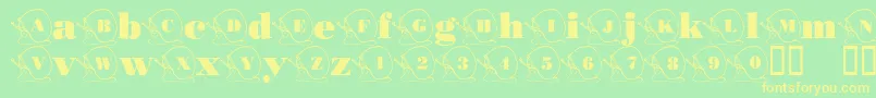 101SnailsPaceフォントについての詳細 フォント101SnailsPace – 黄色の文字が緑の背景にあります