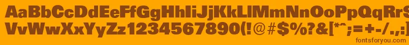 UltimateserialHeavyRegular-Schriftart – Braune Schriften auf orangefarbenem Hintergrund