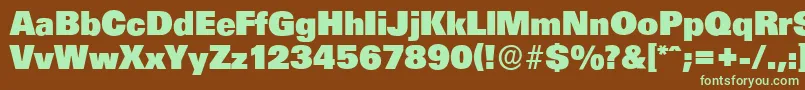 UltimateserialHeavyRegular Font – Green Fonts on Brown Background