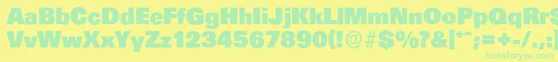 UltimateserialHeavyRegular-Schriftart – Grüne Schriften auf gelbem Hintergrund