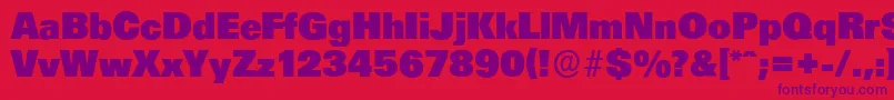 Czcionka UltimateserialHeavyRegular – fioletowe czcionki na czerwonym tle