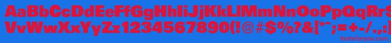 UltimateserialHeavyRegular Font – Red Fonts on Blue Background