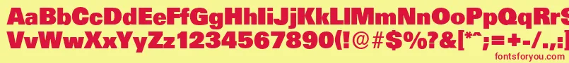 UltimateserialHeavyRegular Font – Red Fonts on Yellow Background