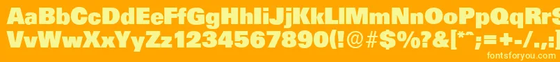 UltimateserialHeavyRegular Font – Yellow Fonts on Orange Background