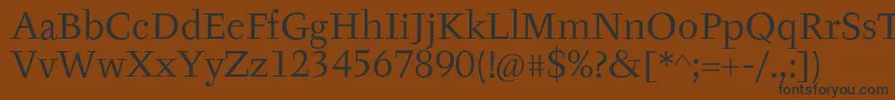 フォントTyfaItcOt – 黒い文字が茶色の背景にあります