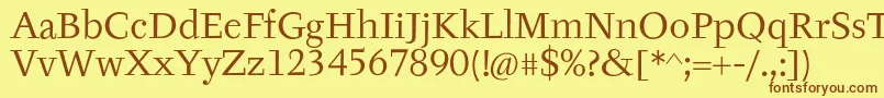 TyfaItcOt Font – Brown Fonts on Yellow Background