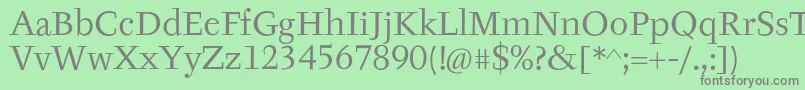 フォントTyfaItcOt – 緑の背景に灰色の文字