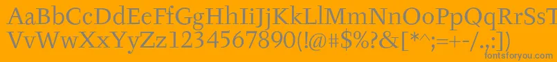 フォントTyfaItcOt – オレンジの背景に灰色の文字