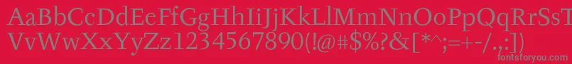 フォントTyfaItcOt – 赤い背景に灰色の文字