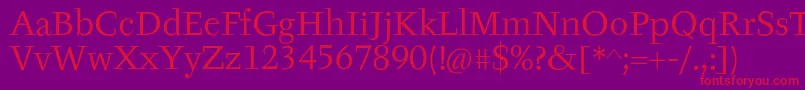 TyfaItcOt Font – Red Fonts on Purple Background