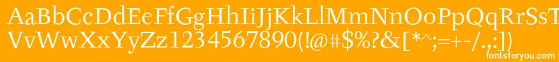TyfaItcOt Font – White Fonts on Orange Background