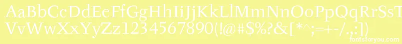 フォントTyfaItcOt – 黄色い背景に白い文字