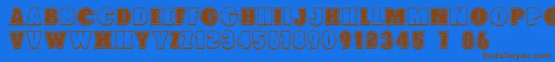 Foxxy3D Font – Brown Fonts on Blue Background