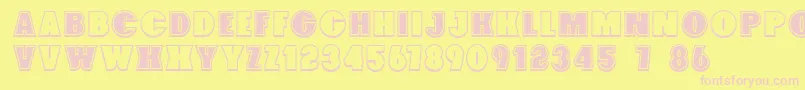 Foxxy3D Font – Pink Fonts on Yellow Background