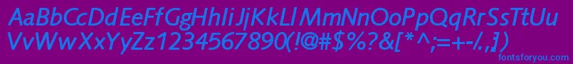 Fonte Facilessk ffy – fontes azuis em um fundo violeta