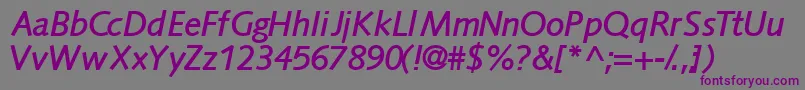 フォントFacilessk ffy – 紫色のフォント、灰色の背景