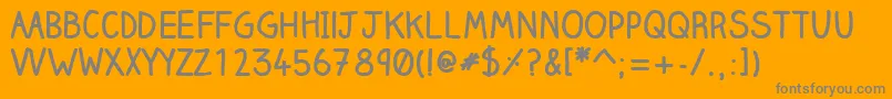フォントClairehandboldWebfont – オレンジの背景に灰色の文字