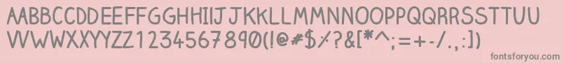 Czcionka ClairehandboldWebfont – szare czcionki na różowym tle