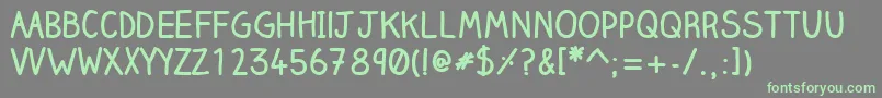Police ClairehandboldWebfont – polices vertes sur fond gris