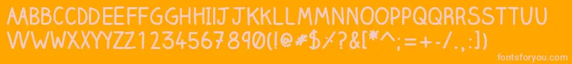 Fonte ClairehandboldWebfont – fontes rosa em um fundo laranja