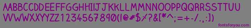ClairehandboldWebfont Font – Purple Fonts on Gray Background