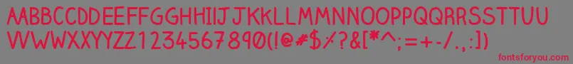 ClairehandboldWebfont Font – Red Fonts on Gray Background