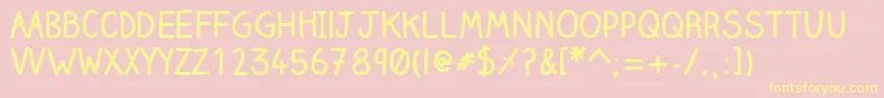 Czcionka ClairehandboldWebfont – żółte czcionki na różowym tle