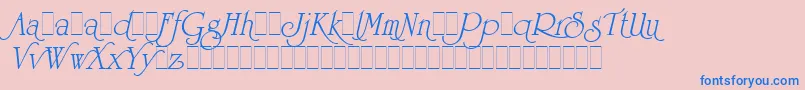 UniversityRomanItAltsLetPlain.1.0 Font – Blue Fonts on Pink Background