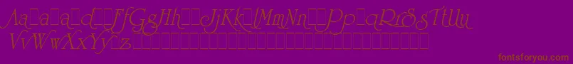 UniversityRomanItAltsLetPlain.1.0-Schriftart – Braune Schriften auf violettem Hintergrund