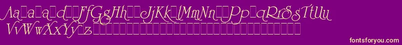 UniversityRomanItAltsLetPlain.1.0 Font – Yellow Fonts on Purple Background