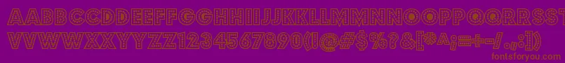 BudmojigglishRegular-Schriftart – Braune Schriften auf violettem Hintergrund