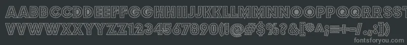 BudmojigglishRegular-fontti – harmaat kirjasimet mustalla taustalla