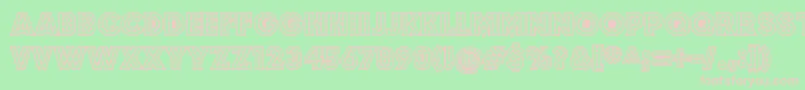 BudmojigglishRegular-fontti – vaaleanpunaiset fontit vihreällä taustalla