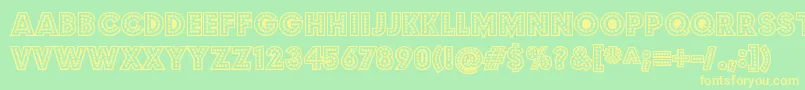 BudmojigglishRegular Font – Yellow Fonts on Green Background