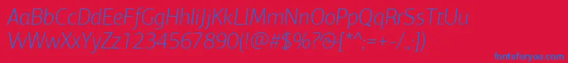 PfagorasansproThinitalic Font – Blue Fonts on Red Background