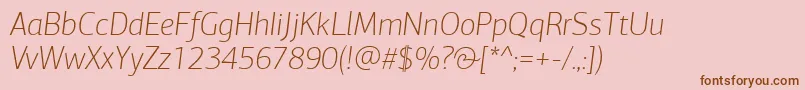 PfagorasansproThinitalic Font – Brown Fonts on Pink Background