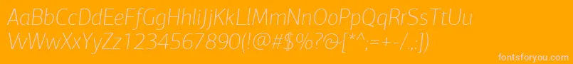 PfagorasansproThinitalic Font – Pink Fonts on Orange Background