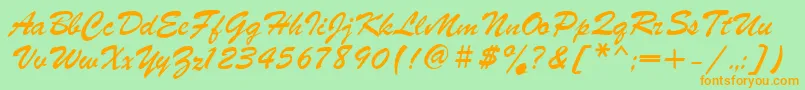 Asylbekm04parsek.Kz Font – Orange Fonts on Green Background