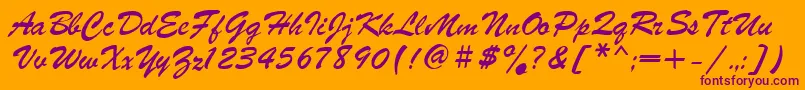 Asylbekm04parsek.Kz Font – Purple Fonts on Orange Background