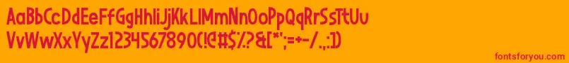 Niagaraphobia Font – Red Fonts on Orange Background