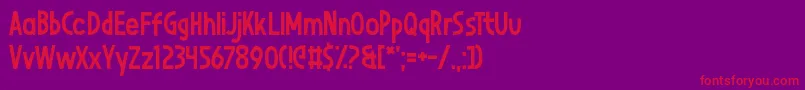 フォントNiagaraphobia – 紫の背景に赤い文字