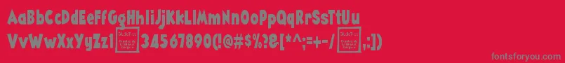Шрифт AngellaNarrowDemo – серые шрифты на красном фоне