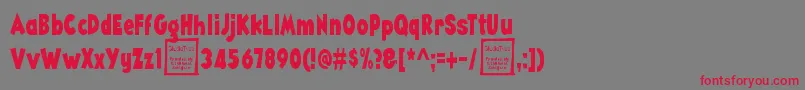 Шрифт AngellaNarrowDemo – красные шрифты на сером фоне