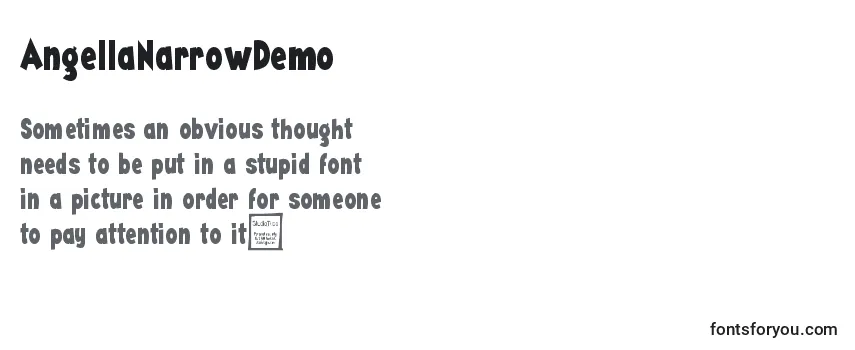 Review of the AngellaNarrowDemo Font