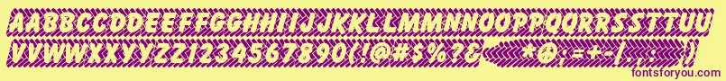 Skidz ffy Font – Purple Fonts on Yellow Background